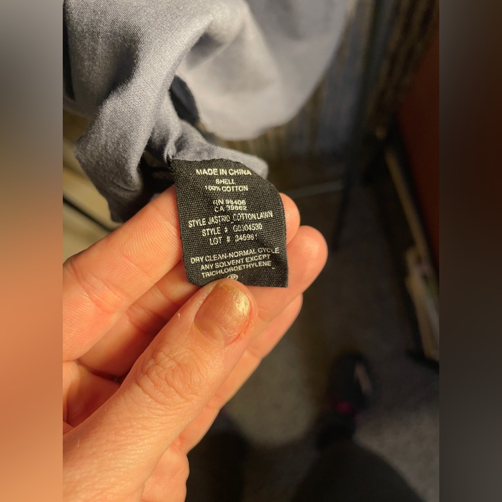 Theory Jastrid Lawn Ruffled Cotton Top in Steel Grey/Blue - Women’s Small - Picture 4 of 10